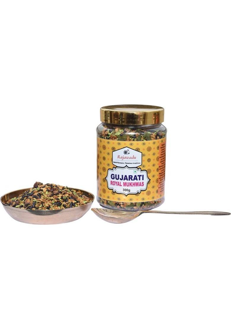 Rajawadu Gujarati Royal Mukhwas | Digestive Supari Free | Premium Gujarati Royal Mukhwas Mix Mukhwas, After Meal Snack, Sweet Mukhwas, After Meal Snack Mouth Freshener (300 G)