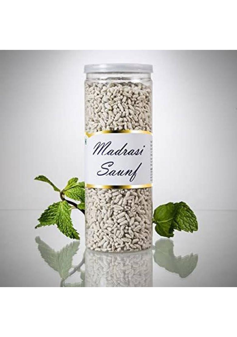 Natural Heaven Madrasi Peppermint Mukhwas 300Gm ( White Madrasi Saunf ) In Tin Can| Pure And Premium Mukhwas Mouth Freshener | Thandai Mint Saunf | Good For Bad Breath, Health & Digestion 300Gm Sweet Mouth Freshener Sweet Mouth Freshener (300 G)
