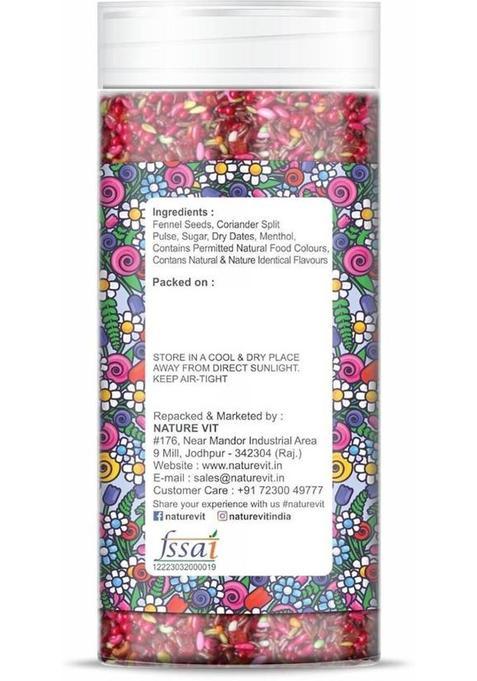 Nature Vit Gulab Mukhwas 200G – Sweet Rose Petal Mouth Freshener Paan, Mint, Gulab Mukhwas Mouth Freshener (200 G)