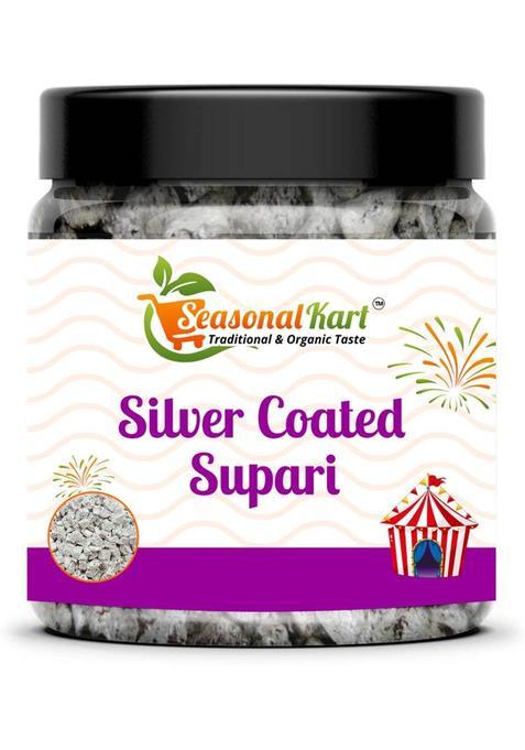 Seasonal Kart Tasty Silver Supari Soft Coated Mint Supari Authentic Taste, Mukhwas Mouth Freshener&nbsp;&nbsp;(100 G)