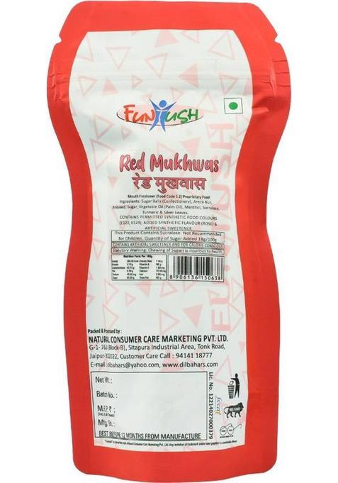 Funtush Red Mix 100 Gm Pack Of 3 Rose Mouth Freshener (3 X 0.1 Kg)