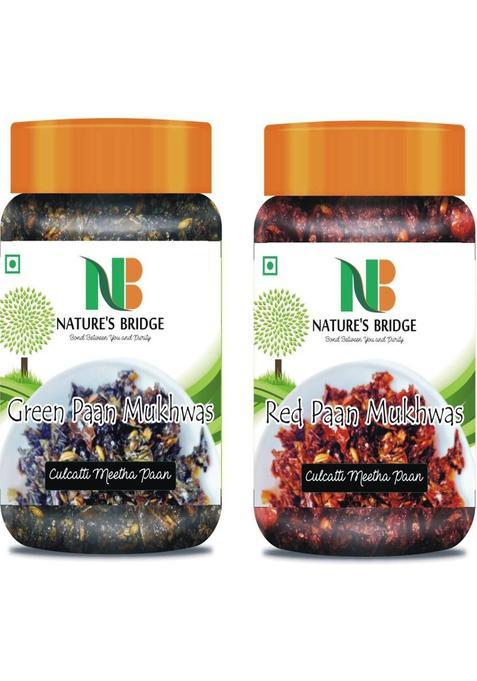 Nature'S Bridge Green & Red Paan Mukhwas Jar Pack Of 2 ( Each 300 Gm) / Culcatta Meetha Paan / Sweet Paan Mukhwas / Pan Paan Mouth Freshener  (600 G)