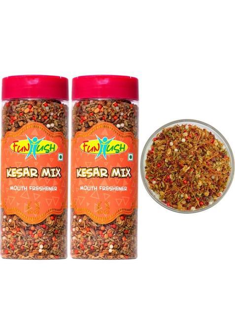 Funtush Kesar Mix Mukhwas 200 Grams Bottle | Mukhwas Mouth Freshener Mixed Mouth Freshener&nbsp;&nbsp;(2 X 1 Pieces)