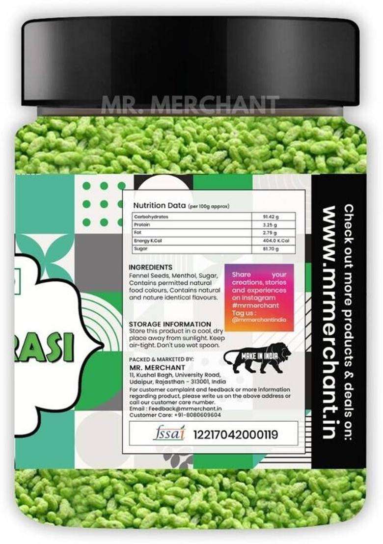 Mr. Merchant Green Madrasi Sauf , Pure And Premium Mukhwas Mouth Freshener ,Health & Digestion ,Sweet Mouth Freshener (300 G) Sauf Mouth Freshener&nbsp;&nbsp;(300 G) - Indya