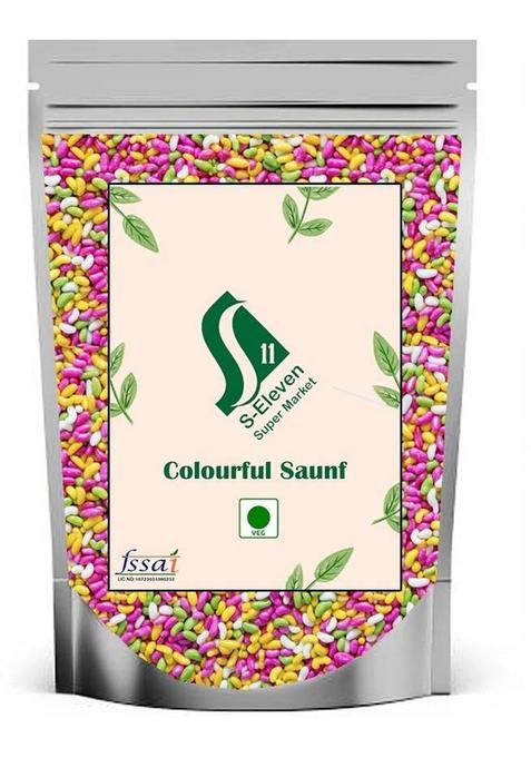 S Eleven Super Market Sugar Coated Fennel/Saunf/Colourful Fennel Candy/Tini Mini Mukhwa Sweet Mouth Freshener&nbsp;&nbsp;(500 G)