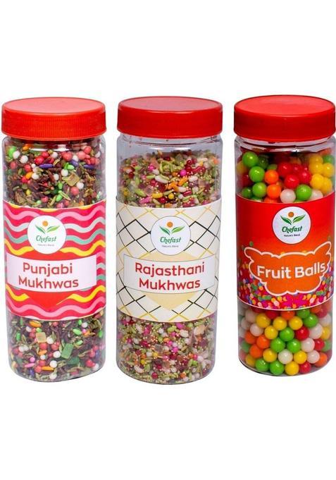 Chefast Punjabi Mukhwas , Rajasthani , Fruit Balls Mukhwas (After-Meal Snack) 230G Each Sweet Mouth Freshener&nbsp;&nbsp;(3 X 230 G)