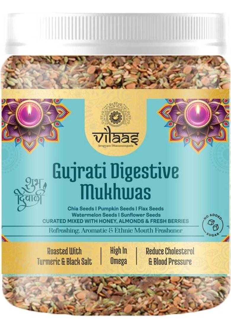 Vilaas Gujarati Digestive Mix | Royal Mukhwas | Mouth Freshener & Fibre Sweet Mouth Freshener (600 G)