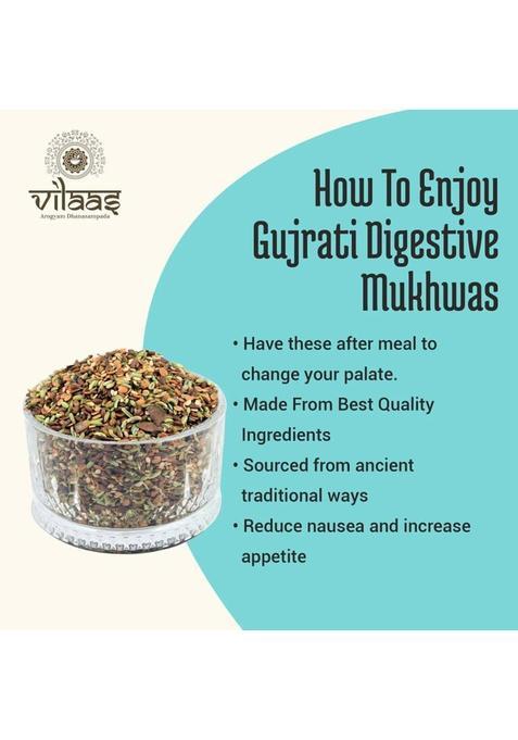 Vilaas Gujarati Digestive Mix | Royal Mukhwas | Mouth Freshener & Fibre Sweet Mouth Freshener (600 G)