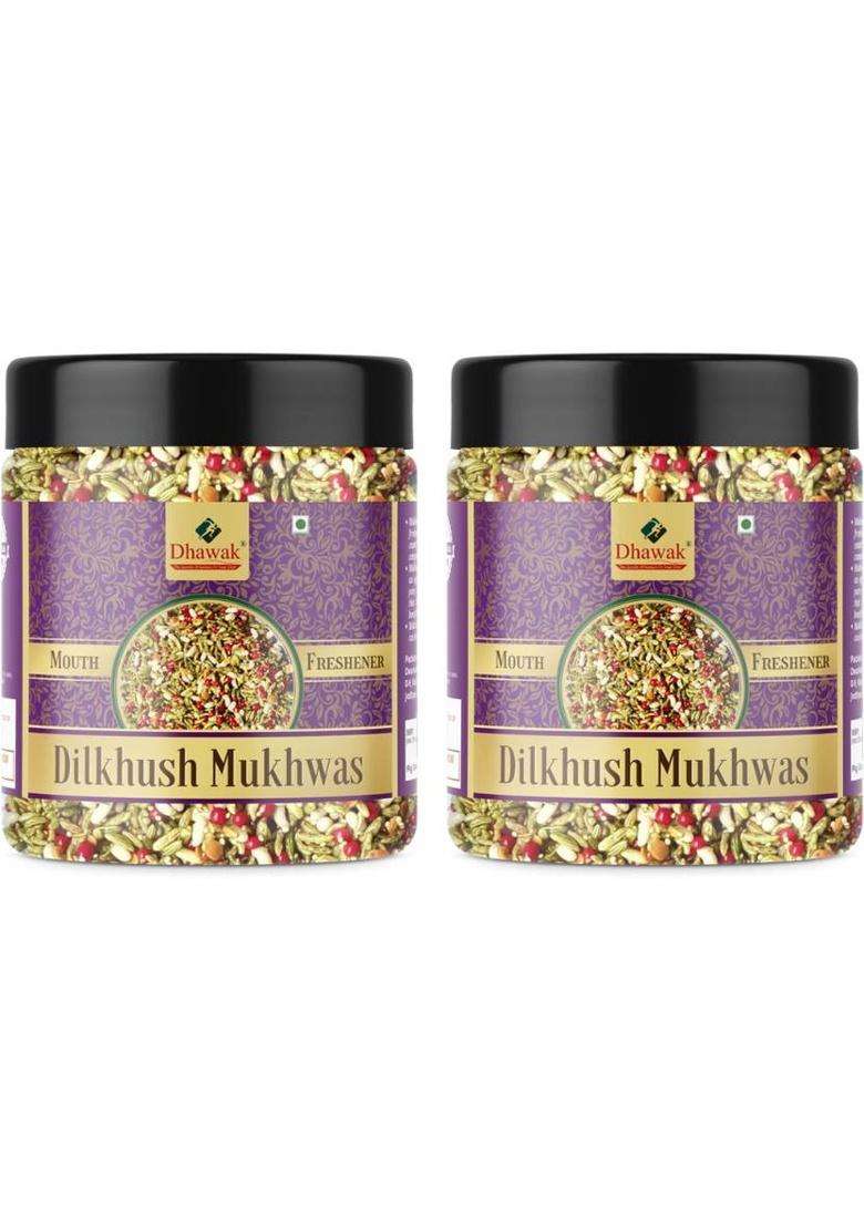 Dhawak Mukhwas Home Made Dilkush Mouth Freshner | Digestive, After-Meal,Mukhwas Sweet Mouth Freshener&nbsp;&nbsp;(2 X 350 G) - Indya