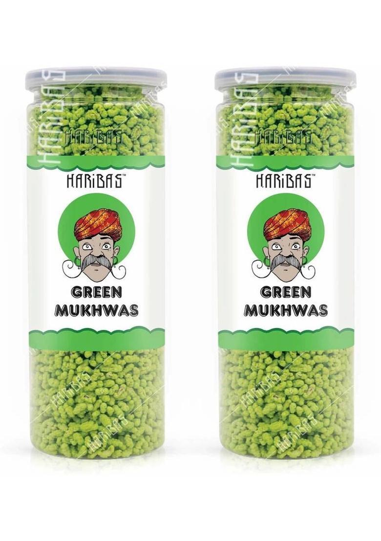 Haribas Green Mukhwas 200Gm X 2 | Peppermint Coated Saunf Mouth Freshner (Mukhwas /Fennel Mouth Freshener Helps In Digestion, After Meal And Drink Mukhwas Mouth Freshener