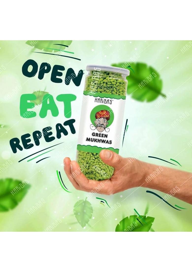 Haribas Green Mukhwas 200Gm X 2 | Peppermint Coated Saunf Mouth Freshner (Mukhwas /Fennel Mouth Freshener Helps In Digestion, After Meal And Drink Mukhwas Mouth Freshener