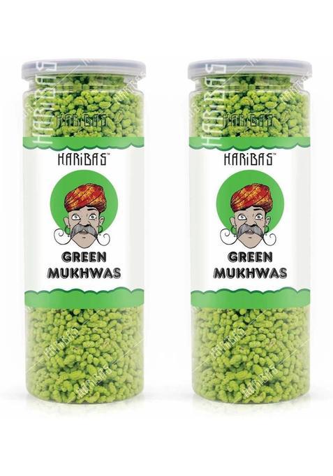 Haribas Green Mukhwas 200Gm X 2 | Peppermint Coated Saunf Mouth Freshner (Mukhwas /Fennel Mouth Freshener Helps In Digestion, After Meal And Drink Mukhwas Mouth Freshener