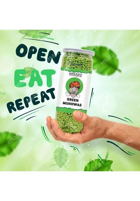 Haribas Green Mukhwas 200Gm X 2 | Peppermint Coated Saunf Mouth Freshner (Mukhwas /Fennel Mouth Freshener Helps In Digestion, After Meal And Drink Mukhwas Mouth Freshener