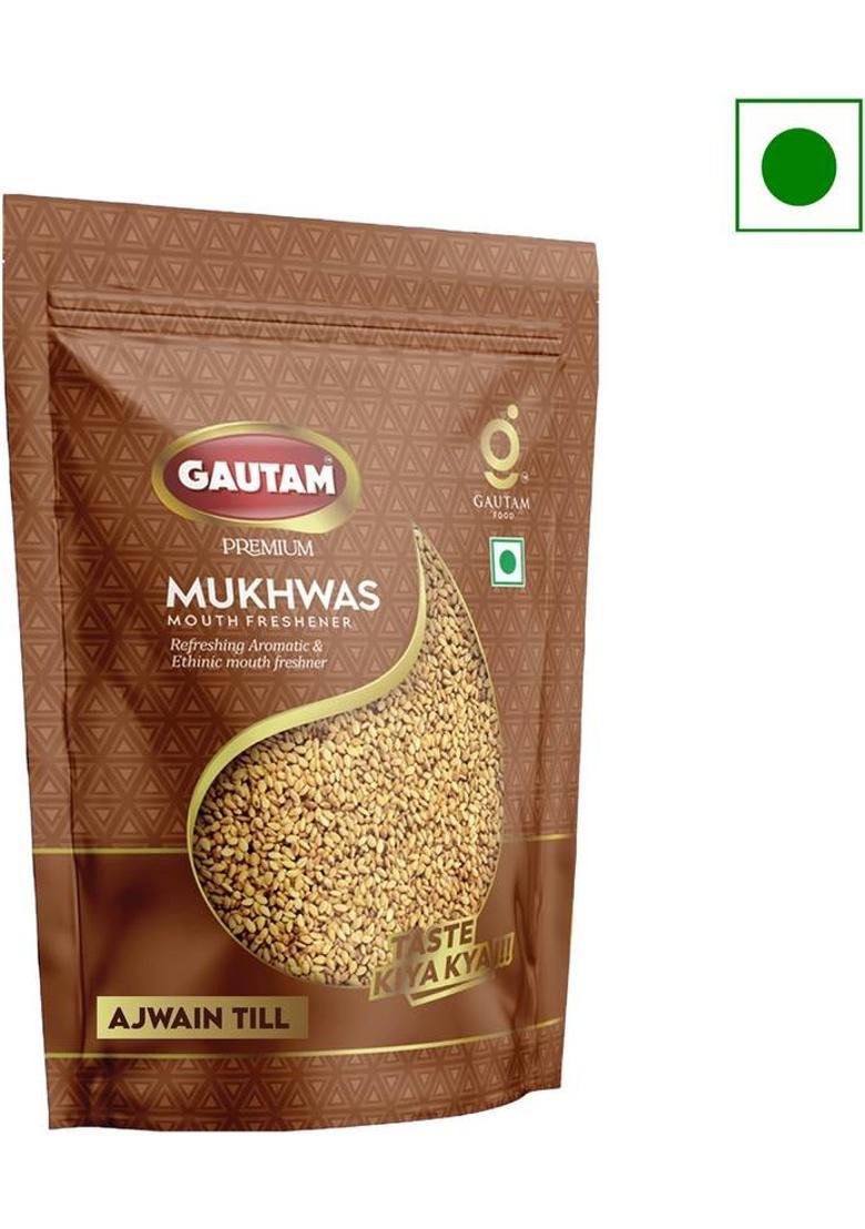 Gautam Ajwain Til Mukhwas Pouch 200G.(Pack Of 2) Ajwain Til Mouth Freshener (400 G)
