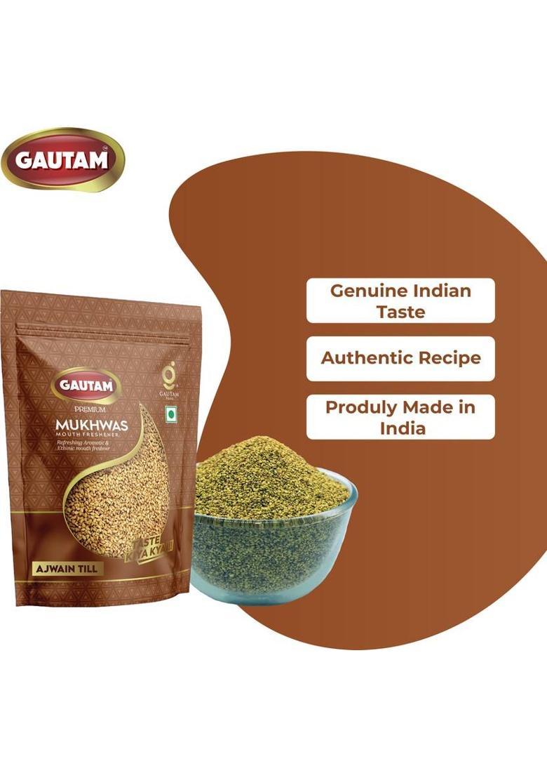 Gautam Ajwain Til Mukhwas Pouch 200G.(Pack Of 2) Ajwain Til Mouth Freshener (400 G)
