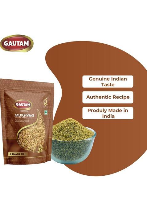 Gautam Ajwain Til Mukhwas Pouch 200G.(Pack Of 2) Ajwain Til Mouth Freshener (400 G)