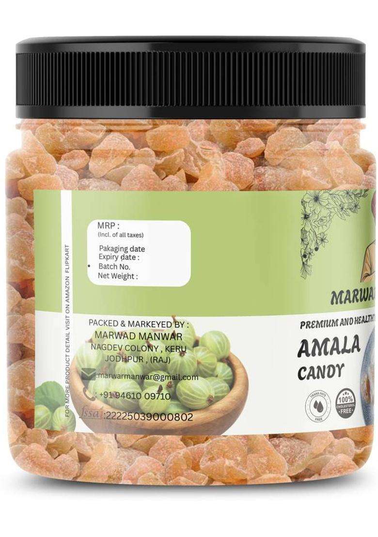 Marwad Manwar Natural Dried Sweet Amla Candy 300 Gm | Dry Amla Candy | Aamla Mouth Freshener&nbsp;&nbsp;(300 G) - Indya