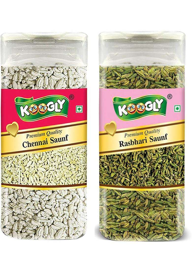 Koogly Premium Quality Mukhwas Chennai Saunf, Rasbhari Saunf Mouth Freshener&nbsp;&nbsp;(2 X 185 G) - Indya