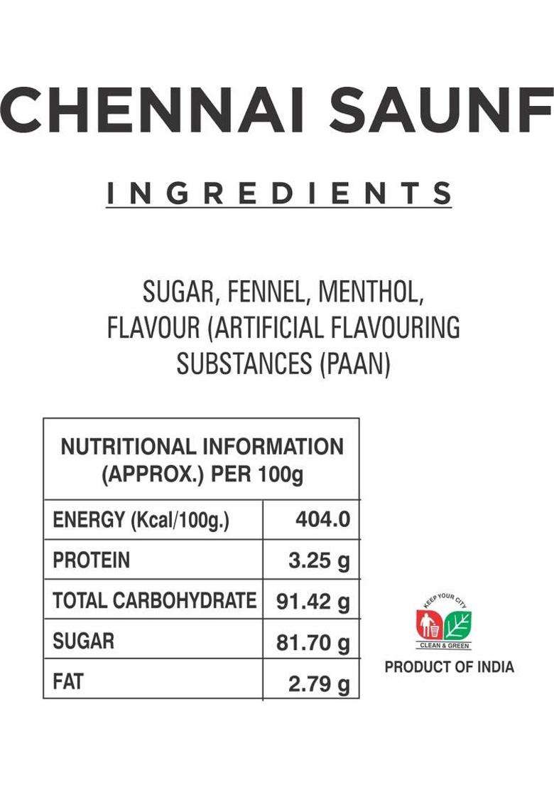 Koogly Premium Quality Mukhwas Chennai Saunf, Rasbhari Saunf Mouth Freshener&nbsp;&nbsp;(2 X 185 G) - Indya