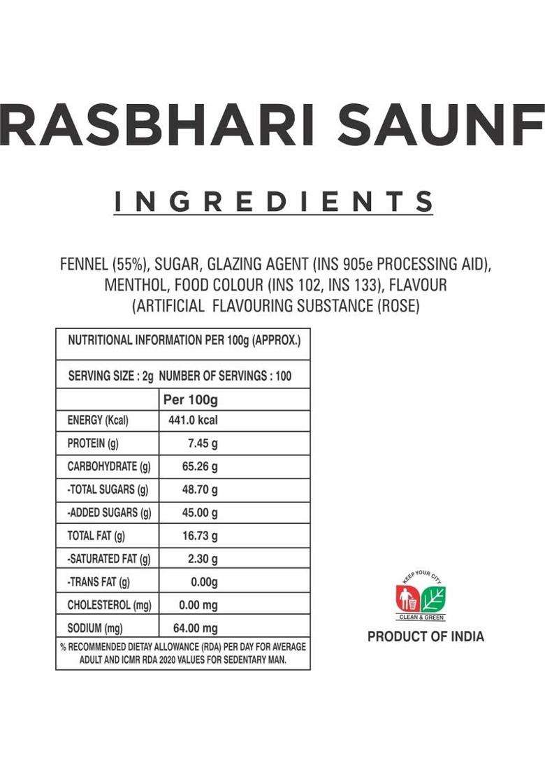 Koogly Premium Quality Mukhwas Chennai Saunf, Rasbhari Saunf Mouth Freshener&nbsp;&nbsp;(2 X 185 G) - Indya