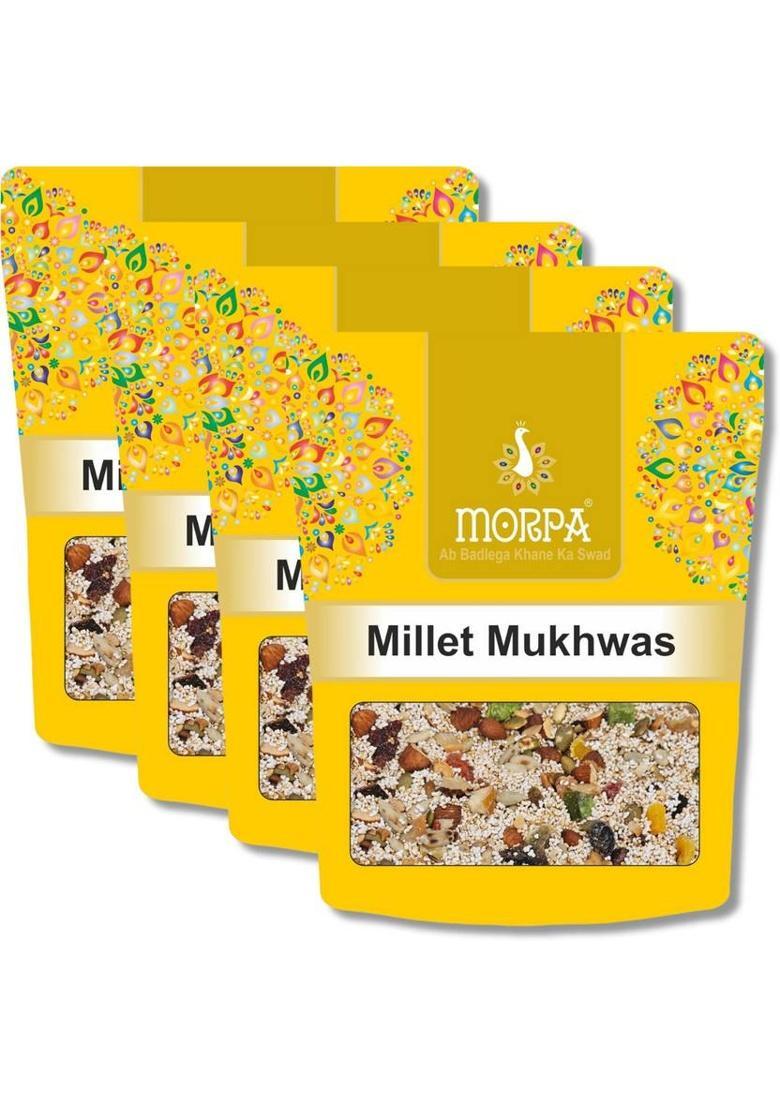 Morpa Millet Mukhwas Mouth Freshener | A Delicious Mix Of Almonds, Seeds, And Fruits Mukhwas Mouth Freshener (4 X 200 G)