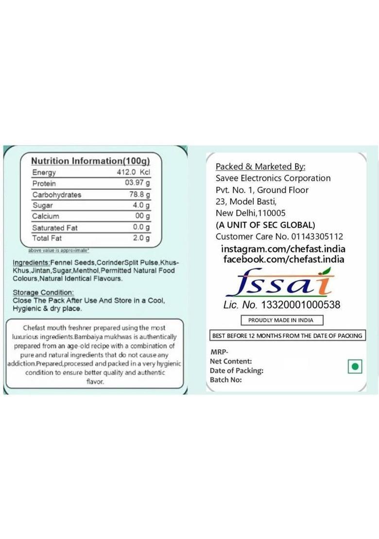 Chefast Rajasthani Mukhwas, Fruit Balls Mukhwas (Digestive, After-Meal Snack) 230G Each Sweet Mouth Freshener (2 X 230 G)