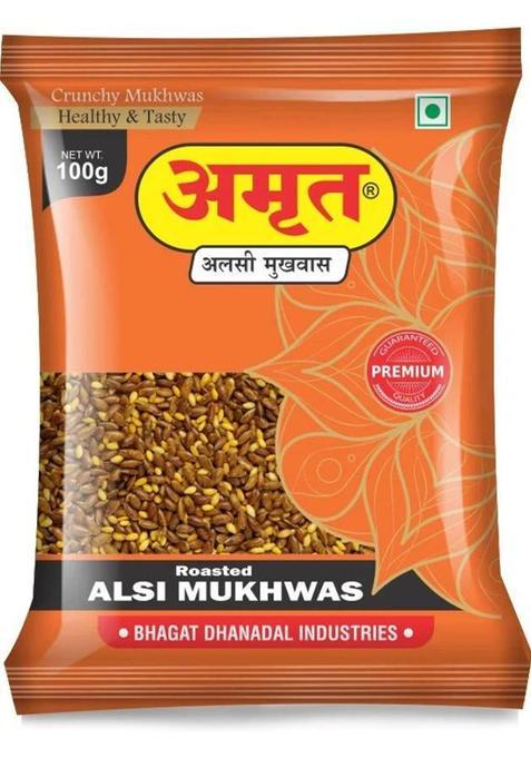 Amrut Roasted Alsi Mukhwas Digestive Crunchy And Tasty Mouth Freshener (4 X 100 G)
