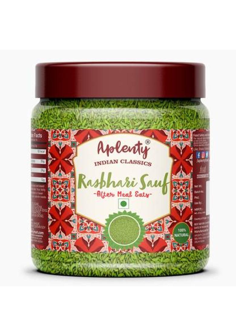 Aplenty Green Sugar Coated Fennel Seed | Sweet Sounf Mukhwas | Hari Souf | Rashberry Fennel Seed Mouth Freshener (400 G)