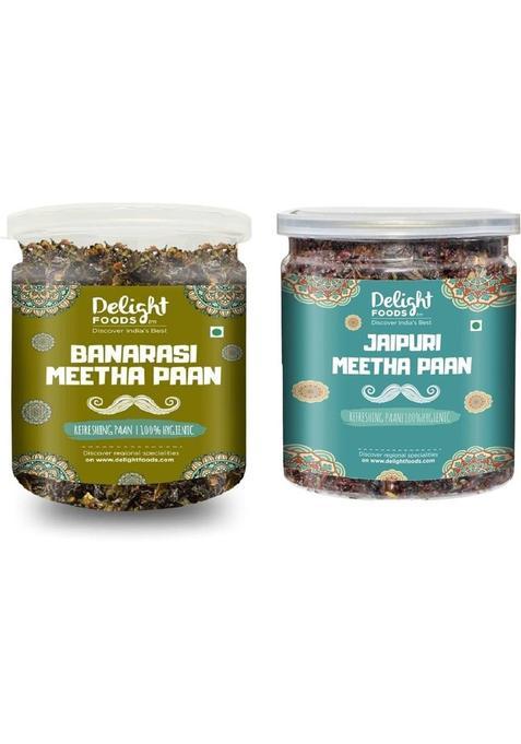 Delight Foods Banarasi Meetha Paan And Jaipuri Meetha Paan (300Gm Each) Without Supari Traditional Mukhwas, Sweet Paan Hygienically Packed Jar Mouth Freshener&nbsp;&nbsp;(2 X 300 G)