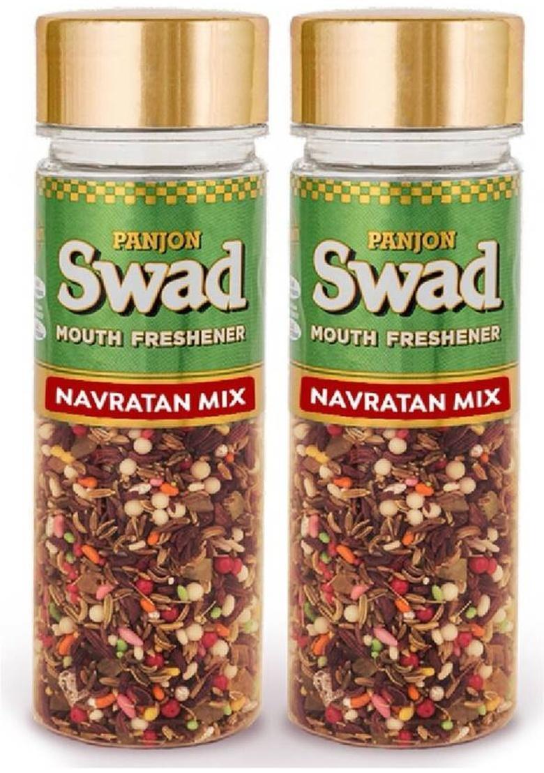 Swad Shahi Navratan Mix Mukhwas Mouth Freshener (100% Natural & Digestive), 2 Bottles, 280G Shahi Navratan Mix Mukhwas Mouth Freshener (100% Natural & Digestive) Mouth Freshener (2 X 140 G)