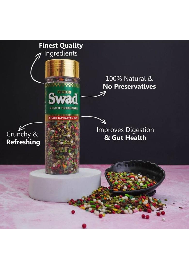 Swad Shahi Navratan Mix Mukhwas Mouth Freshener (100% Natural & Digestive), 2 Bottles, 280G Shahi Navratan Mix Mukhwas Mouth Freshener (100% Natural & Digestive) Mouth Freshener (2 X 140 G)