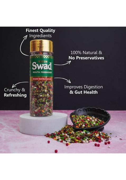 Swad Shahi Navratan Mix Mukhwas Mouth Freshener (100% Natural & Digestive), 2 Bottles, 280G Shahi Navratan Mix Mukhwas Mouth Freshener (100% Natural & Digestive) Mouth Freshener (2 X 140 G)