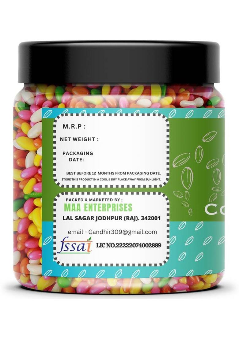 Gotrey Mutli Colorful Saunf Mukhwas Sugar Coated Sweet Fennel Seed 300 Gm Saunf Mouth Freshener (300 G)