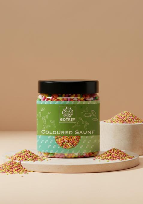 Gotrey Mutli Colorful Saunf Mukhwas Sugar Coated Sweet Fennel Seed 300 Gm Saunf Mouth Freshener (300 G)