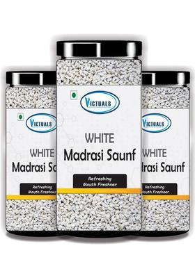Victuals White Madrasi Peppermint Saunf | Mukhwas | Mouth Freshner | Peppermint Mouth Freshener&nbsp;&nbsp;(3 X 200 G)