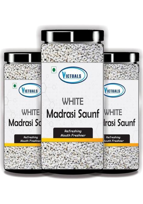 Victuals White Madrasi Peppermint Saunf | Mukhwas | Mouth Freshner | Peppermint Mouth Freshener&nbsp;&nbsp;(3 X 200 G)