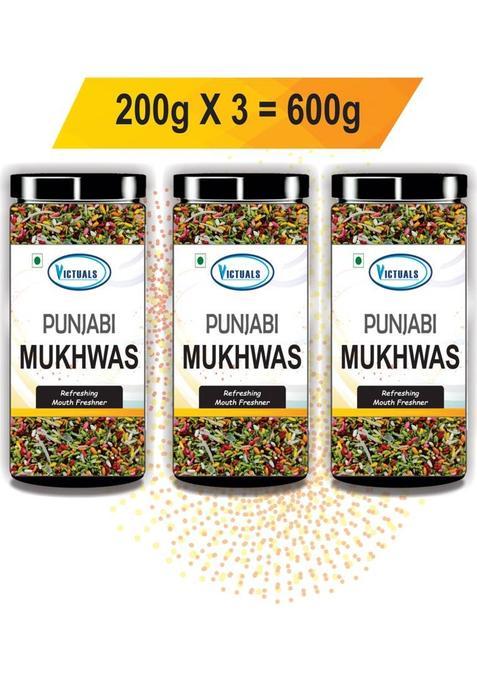 Victuals Punjabi Mukhwas 600G | Mouth Freshner | Digestive After Meal Snack | Peppermint Mouth Freshener&nbsp;&nbsp;(3 X 200 G)