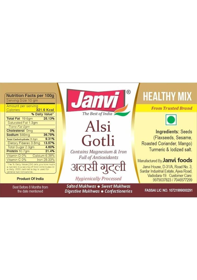 Janvi Foods Flax Seed Gotli | Alsi Gotli | Gotli Mukhwas | Natural Digestive Mouth Freshener (200 G)