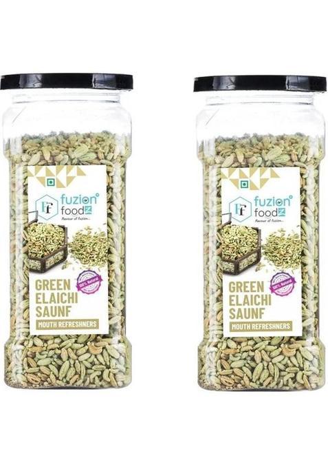 Fuzion Foodz Premium Quality Green Elaichi Saunf (Fennel Seeds) | Flavoured Digestive Mukhwas Sweet Mouth Freshener&nbsp;&nbsp;(2 X 130 G)
