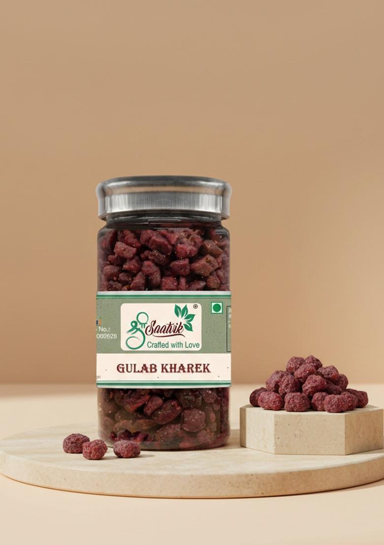 Shree Saatvik Gulab Kharek | Rose Dried Dates | Mouth Freshener Mukhwas Mouth Freshener (0.13 Kg)
