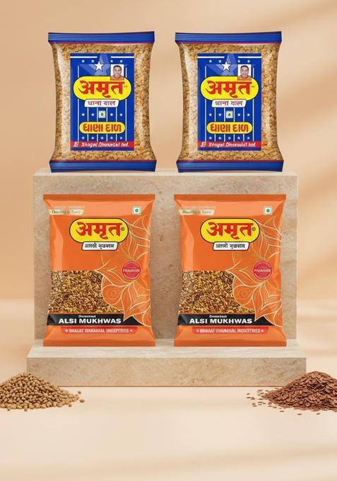 Amrut Mukhwas & Dhanadal Salty Coriander Mouth Freshener Mukhwas Mouth Freshener (4 X 200 G)