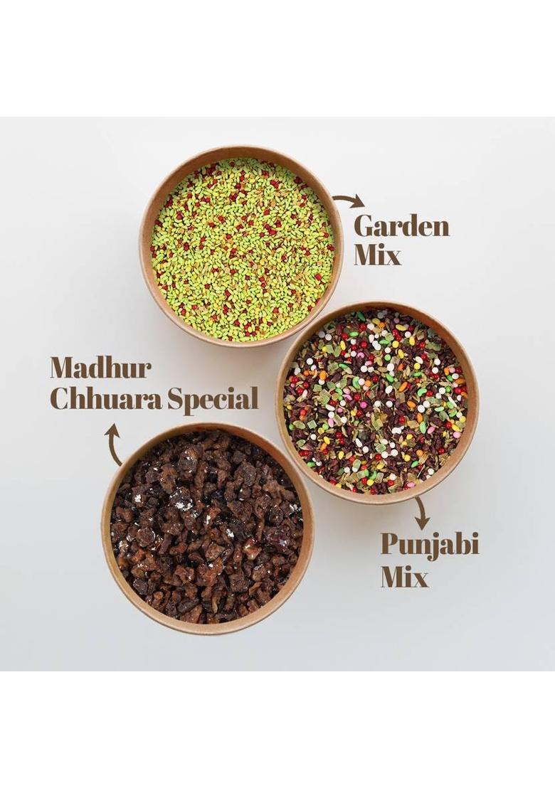 Bullion Premium Mukhwas Combo – Green, Punjabi Mix & Chhuara | 3X100G (300G) Mint, Rose, Floral Mouth Freshener (3 X 100 G)