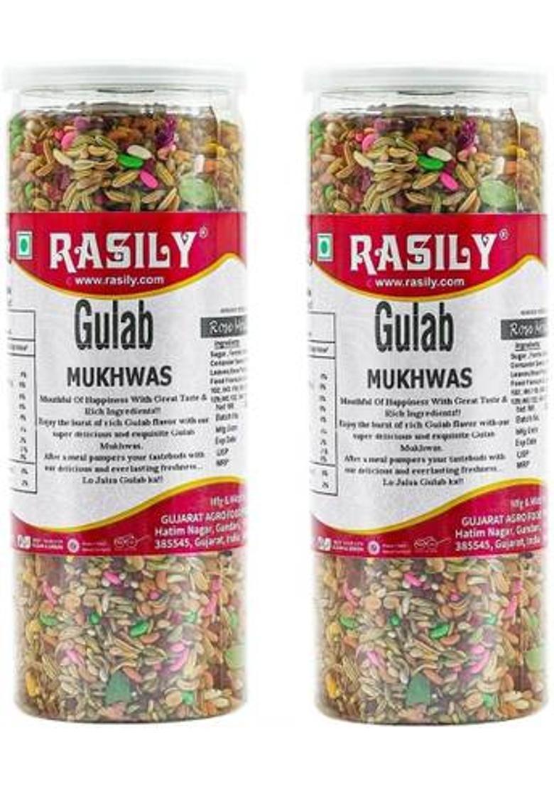 Rasily Gulab Mukhwas Mouth Freshener (Gulab Mukhwas Pack Of 2) Mouth Freshener (2 X 150 G)