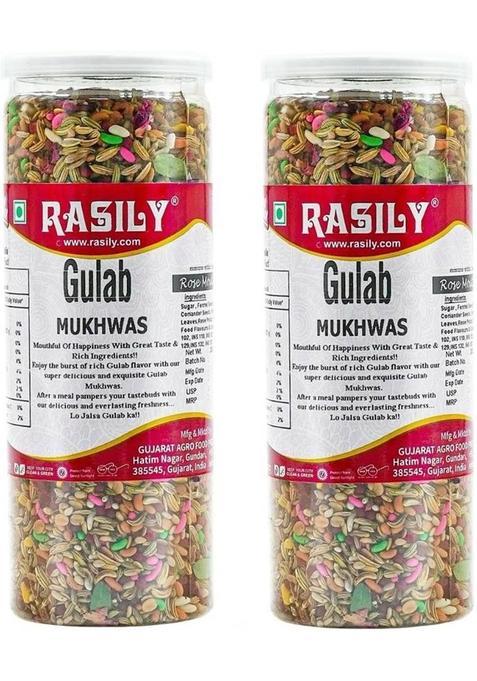 Rasily Gulab Mukhwas Mouth Freshener (Gulab Mukhwas Pack Of 2) Mouth Freshener (2 X 150 G)