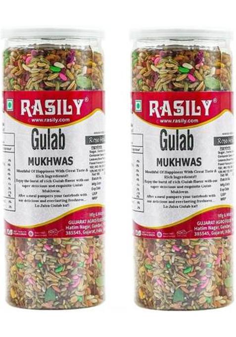 Rasily Gulab Mukhwas Mouth Freshener (Gulab Mukhwas Pack Of 2) Mouth Freshener (2 X 150 G)