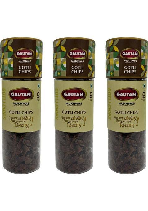 Gautam Gotli Chips Mukhwas | Premium Gotli Chips Mouth Freshener For After Meals | Natural Gotli Mukhwas Mouth Freshener&nbsp;&nbsp;(3 X 110 G)