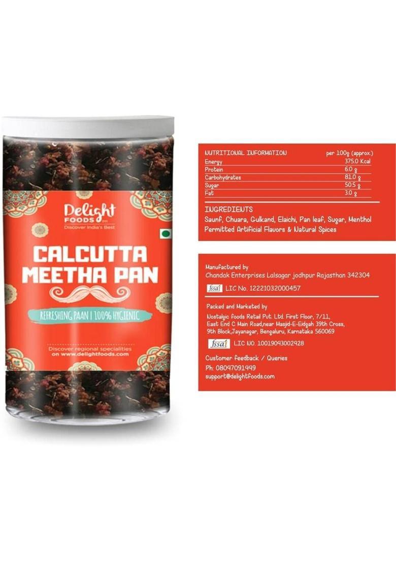 Delight Foods Calcutta Meeth Paan & Jaipuri Meeth Paan Without Supari (100 Each) Traditional Mukhwas Mouth Freshener (2 X 100 G)