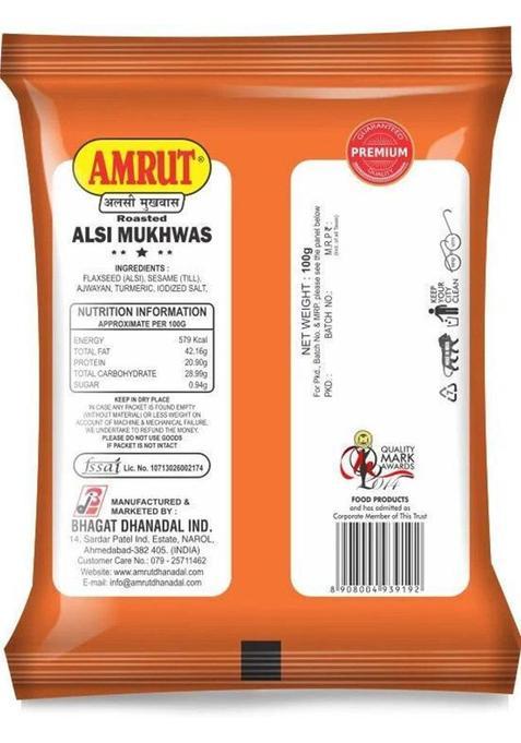 Amrut Alsi & Dal Mukhwas Digestive Crunchy And Tasty Mouth Freshener (4 X 100 G)