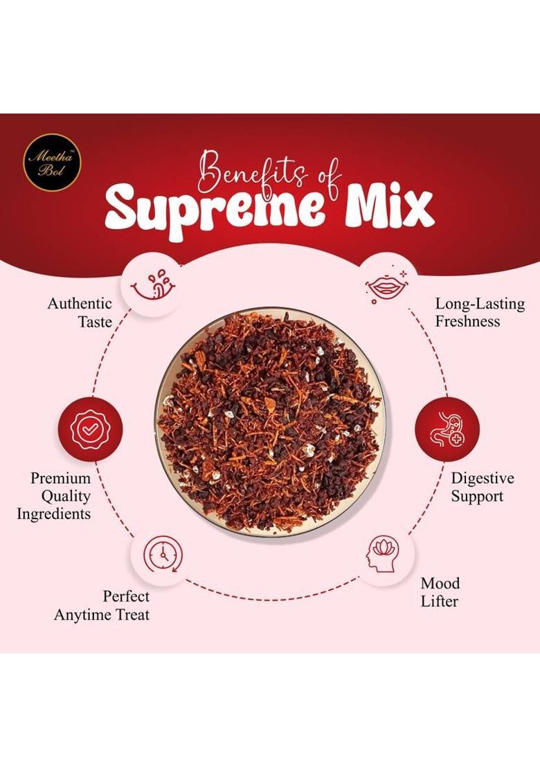 Meetha Bol Supreme Mix : Mixed Flavor Mouth Freshener | Premium Digestive Mukhwas Mixed Flavor Mouth Freshener (100 G)