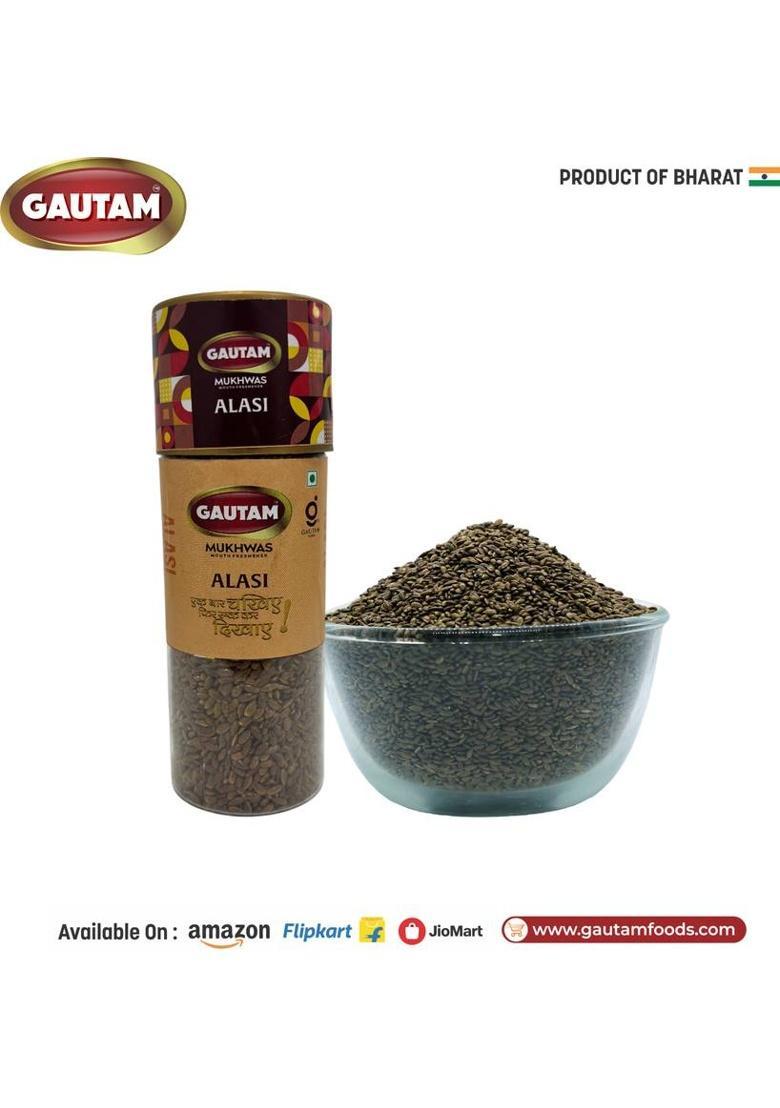 Gautam Alsi Mukhwas | Digestive Mukhwas | Natural & Traditional Indian Mukhwas Flax Seeds Mouth Freshener (3 X 100 G)